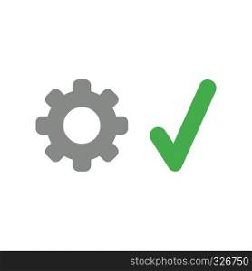 Vector illustration icon concept of gear with check mark.
