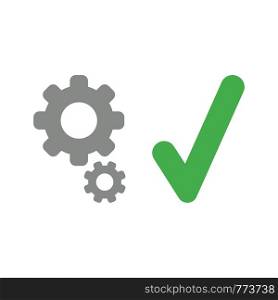 Vector illustration icon concept of gears with check mark.
