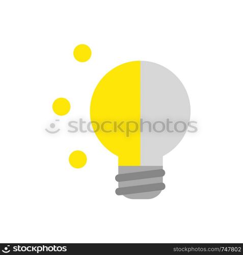 Vector illustration icon concept of glowing and grey light bulb.