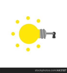 Vector illustration icon concept of glowing light bulb key inside keyhole.