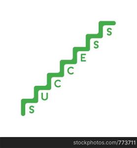 Vector illustration icon concept of green success stairs.