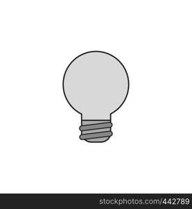 Vector illustration icon concept of grey light bulb. Colored and black outlines.