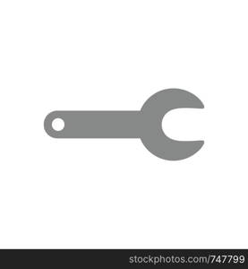 Vector illustration icon concept of grey spanner.