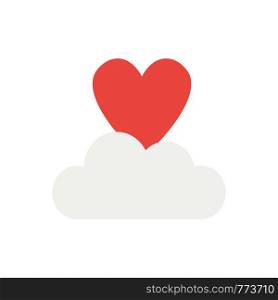 Vector illustration icon concept of heart on cloud.
