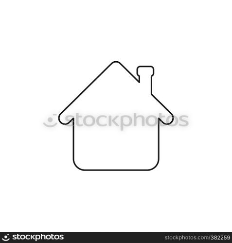 Vector illustration icon concept of house arrow up. Black outlines.