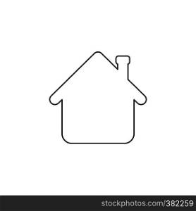 Vector illustration icon concept of house arrow up. Black outlines.