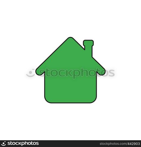 Vector illustration icon concept of house arrow up. Colored and black outlines.