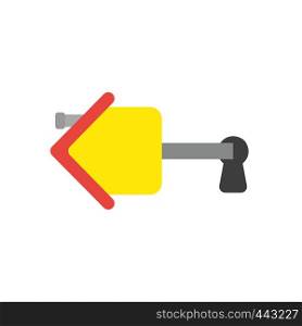 Vector illustration icon concept of house key inside keyhole.