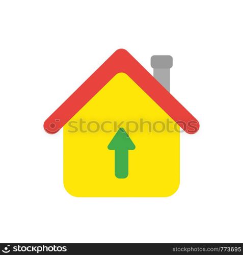 Vector illustration icon concept of house with arrow moving up.