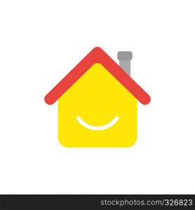Vector illustration icon concept of house with smiling mouth.