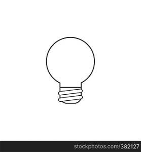 Vector illustration icon concept of light bulb. Black outlines.
