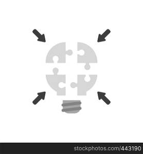 Vector illustration icon concept of light bulb puzzle pieces.