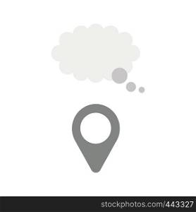 Vector illustration icon concept of map pointer with blank thought bubble.