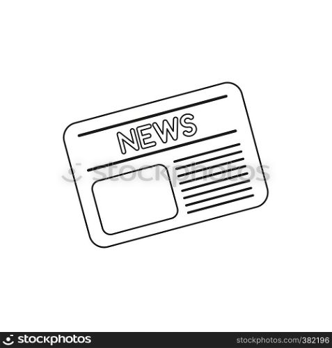 Vector illustration icon concept of newspaper. Black outlines.
