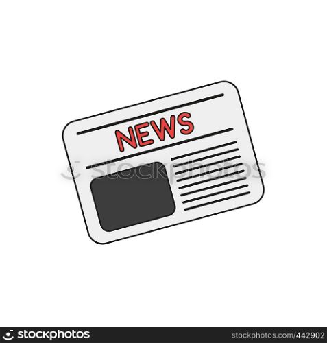 Vector illustration icon concept of newspaper. Colored and black outlines.