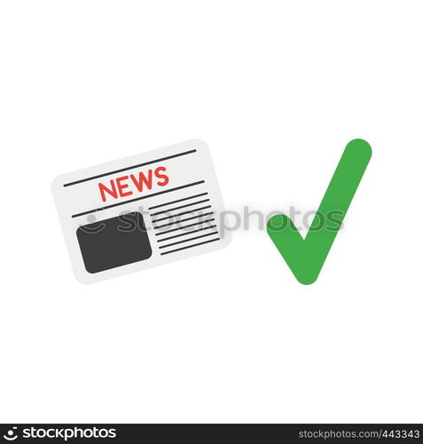 Vector illustration icon concept of newspaper with check mark.