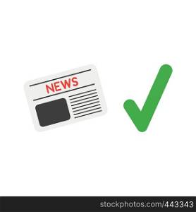 Vector illustration icon concept of newspaper with check mark.