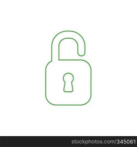 Vector illustration icon concept of opened padlock. Color outlines. 