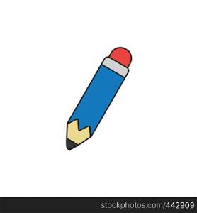 Vector illustration icon concept of pencil. Colored and black outlines.