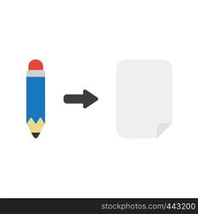 Vector illustration icon concept of pencil with blank paper.