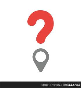 Vector illustration icon concept of question mark with map pointer.