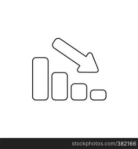 Vector illustration icon concept of sales bar graph moving up. Black outlines.