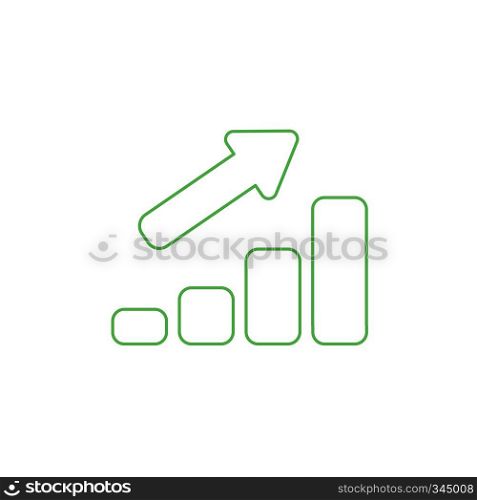 Vector illustration icon concept of sales bar graph moving up. Color outlines. 