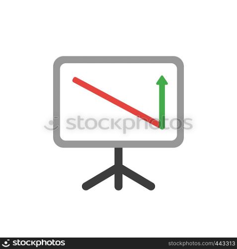 Vector illustration icon concept of sales chart arrow moving down and up.