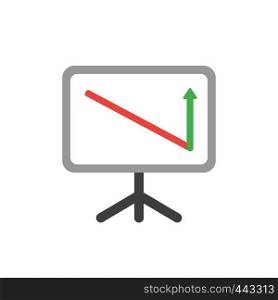 Vector illustration icon concept of sales chart arrow moving down and up.
