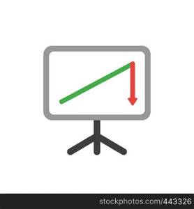 Vector illustration icon concept of sales chart arrow moving up and down.