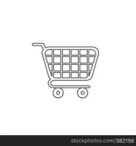 Vector illustration icon concept of shopping cart. Black outlines.
