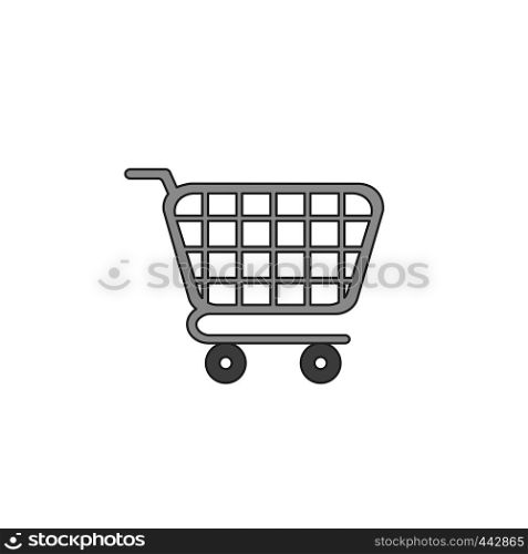 Vector illustration icon concept of shopping cart. Colored and black outlines.