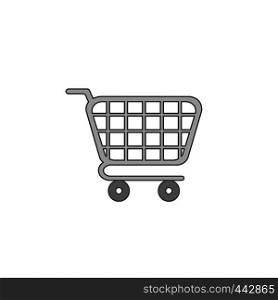 Vector illustration icon concept of shopping cart. Colored and black outlines.