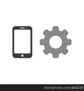 Vector illustration icon concept of smartphone with gear.