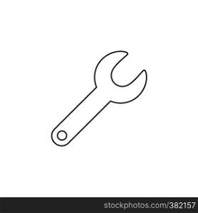 Vector illustration icon concept of spanner. Black outlines.