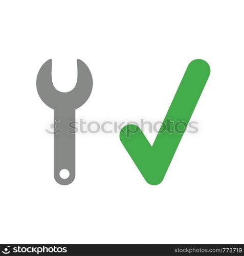 Vector illustration icon concept of spanner with check mark.