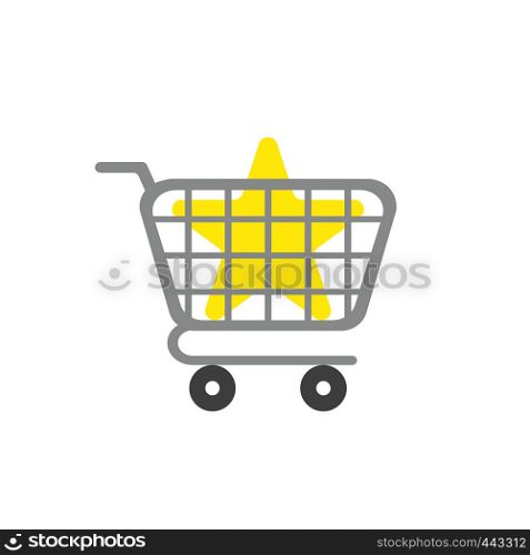 Vector illustration icon concept of star inside shopping cart.