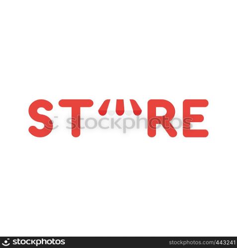 Vector illustration icon concept of store word with shop store awning.