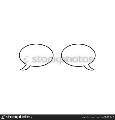 Vector illustration icon concept of two speech bubbles. Black outlines.