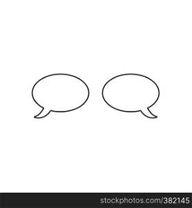Vector illustration icon concept of two speech bubbles. Black outlines.