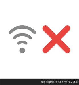 Vector illustration icon concept of wireless wifi symbol with x mark.