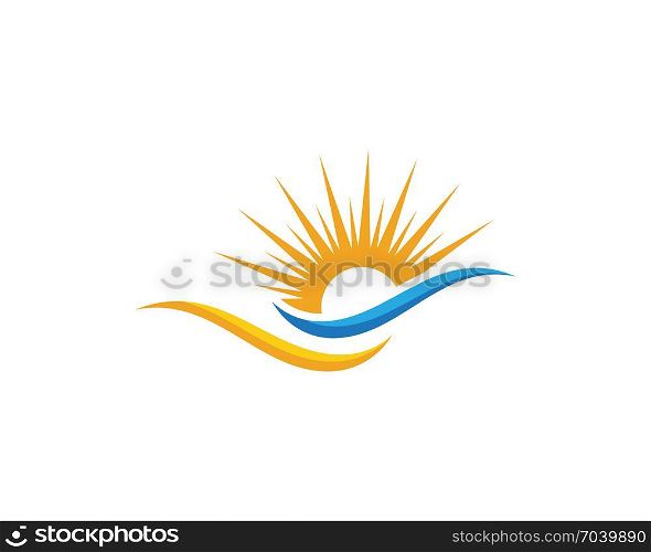 Vector illustration Icon Logo Template Sun over horizon