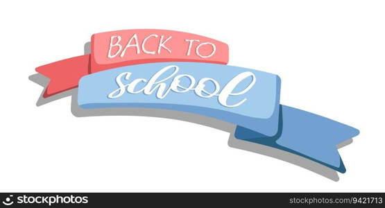 Vector illustration idea concept template. Lettering of back to school banner with colorful color design element for leaflets, cards, envelopes, covers, flyers sales