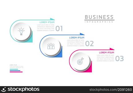 vector illustration infographic design template with 3 options or steps. used in presentation In business or marketing