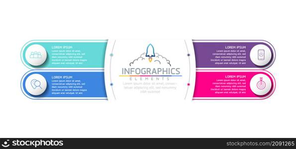 vector illustration infographic design template with 4 options or steps. used in presentation In business or marketing