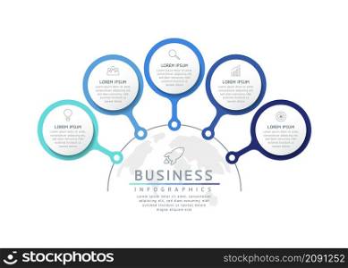 vector illustration infographic design template with 5 options or steps. used in presentation In business or marketing