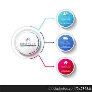 Vector illustration, infographics design, template, marketing, information, with 3 options or steps