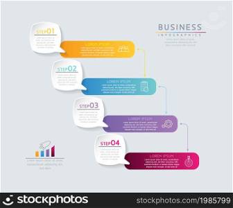 Vector illustration, infographics design, template, marketing, information, with 4 options or steps