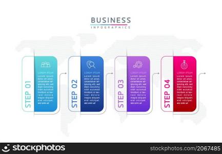 Vector illustration, infographics design, template, marketing, information, with 4 options or steps