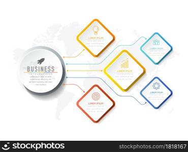 Vector illustration, infographics design, template, marketing, information, with 5 options or steps